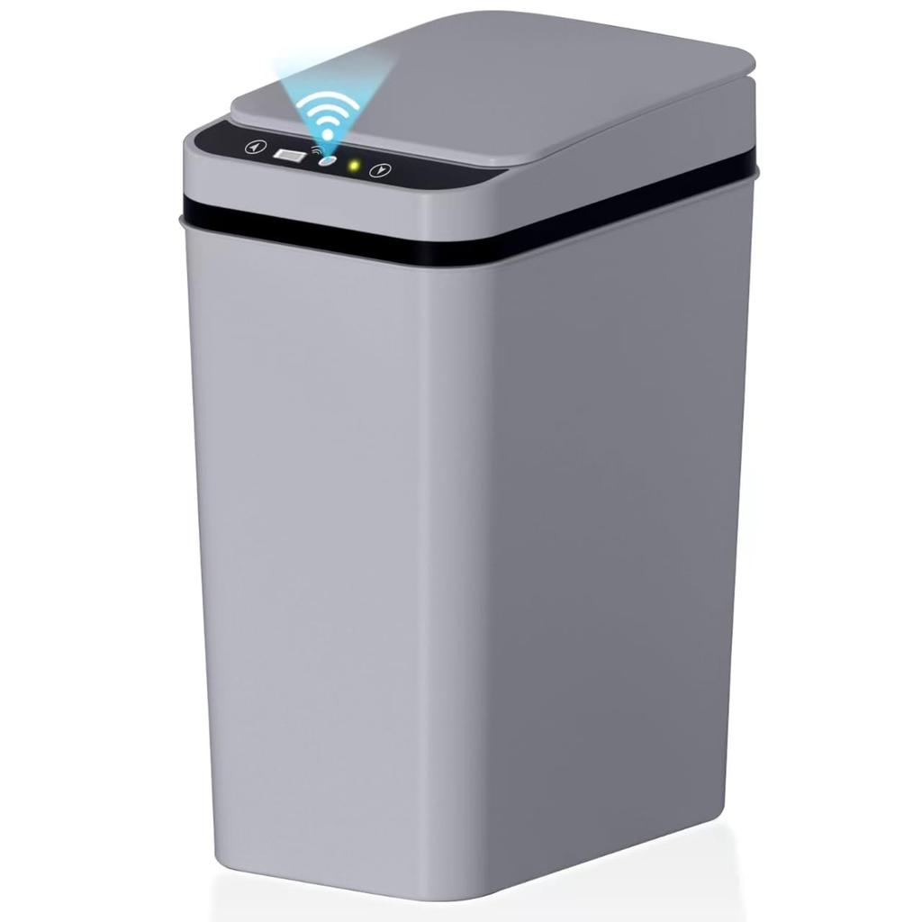 Bathroom Trash Can, 12L Automatic Motion Sensor Touchless Waterproof Trash Bin with Lid, Smart Electric Trash Can for Kitchen