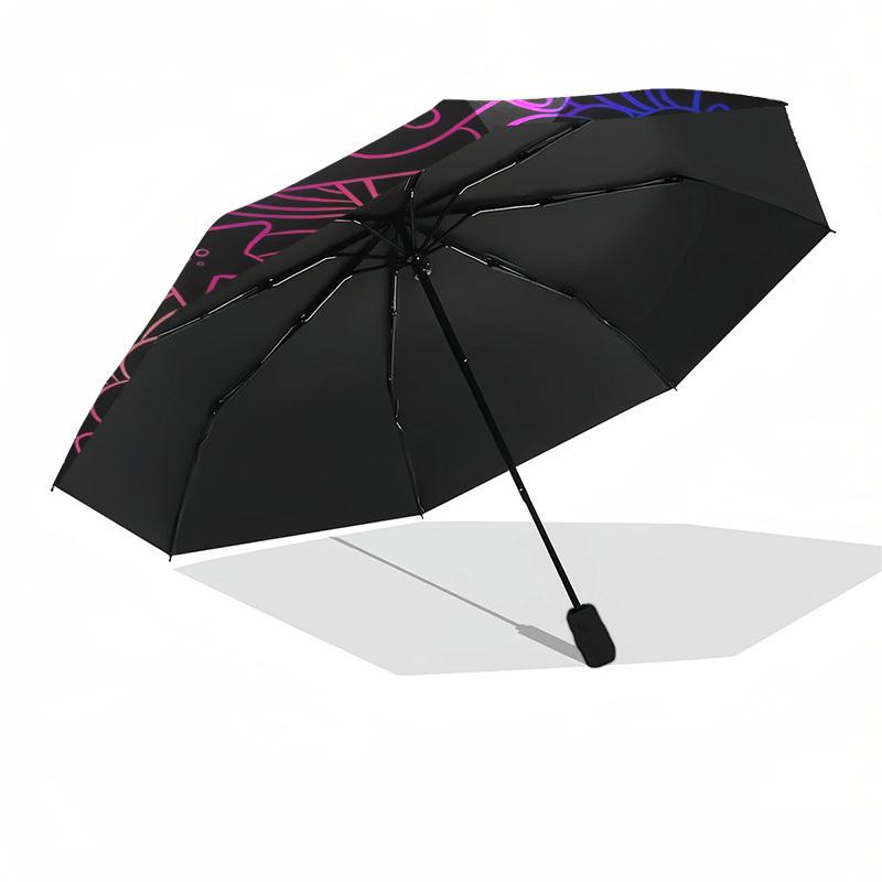 1pc Psychedelic Doodle Art Umbrella with Plastic Handle,Suitable for All Seasons Home Travel Outdoor UmbrellaDD1804