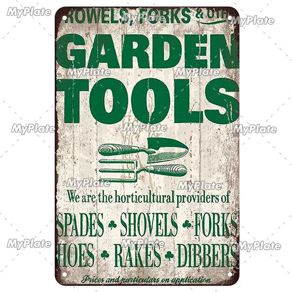 [MyPlate] Vintage Garden Retro Poster Plant Flowers Metal Sign Plate Tin Sign Wall Crafts Decor For Home Plaque Decoration Gift