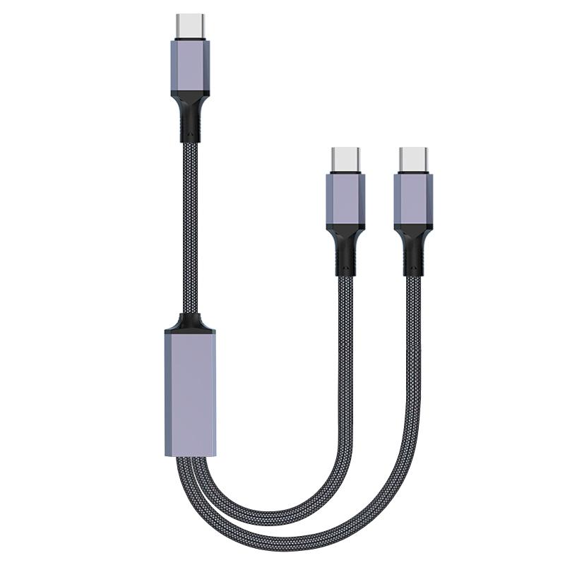 Professional Factory 100W Fast Charger Cable 0.5/1.2/2/3 Meters 2-in-1 Type-C/USB Data Transfer for iPhone Smartphone Laptop