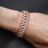 20mm Thorn Box Buckle Cuban Chain Zircon Hip Hop Men's Trendy Bracelet, Real Gold Plated
