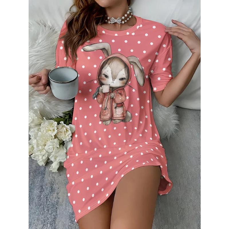 Summer Ladies 3D Printed Short Sleeve Dress Fashion Versatile Trend Breathable Casual