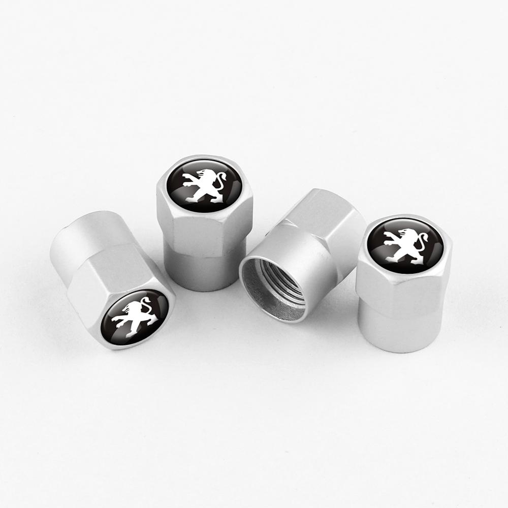 Car Tire Valve Stem Caps Car Wheel Tyre Air Valve Emblem Covers for PEUGEOT 2009 5008 301 308 406 407 408 508 108 2008 3008 107