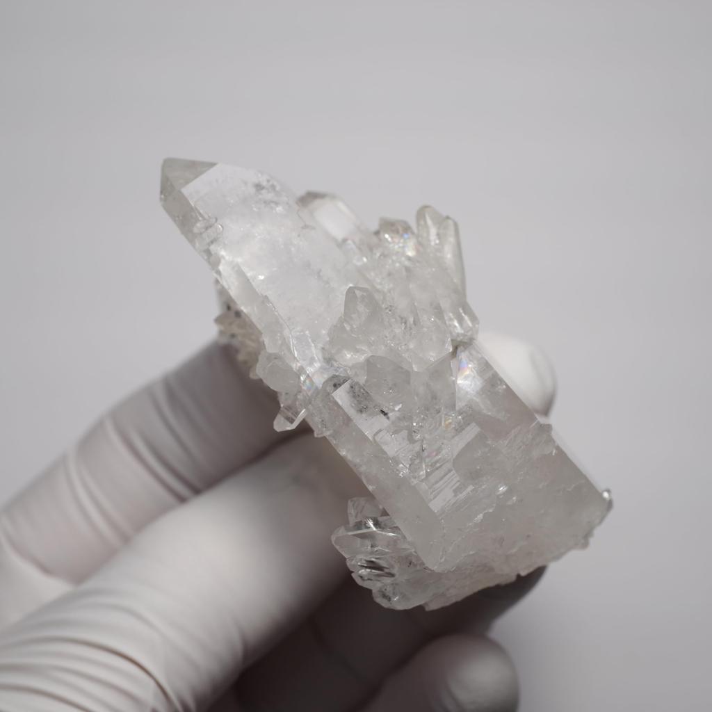 [N2 Stone Natural] Natural Quartz Crystal Cluster - Arkansas, USA - Specimen | (85 | "One-of-a-kind" Rough Stone: Approx. 46g, 48x28x49mm)