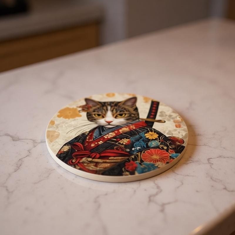 Schönes Katzen-Thema Holz-Getränkeuntersetzer Hitzebeständige Tassenunterlage Für Küche, Esszimmer und Arbeitsplatz Gebrauch Einweihungsgeschenk