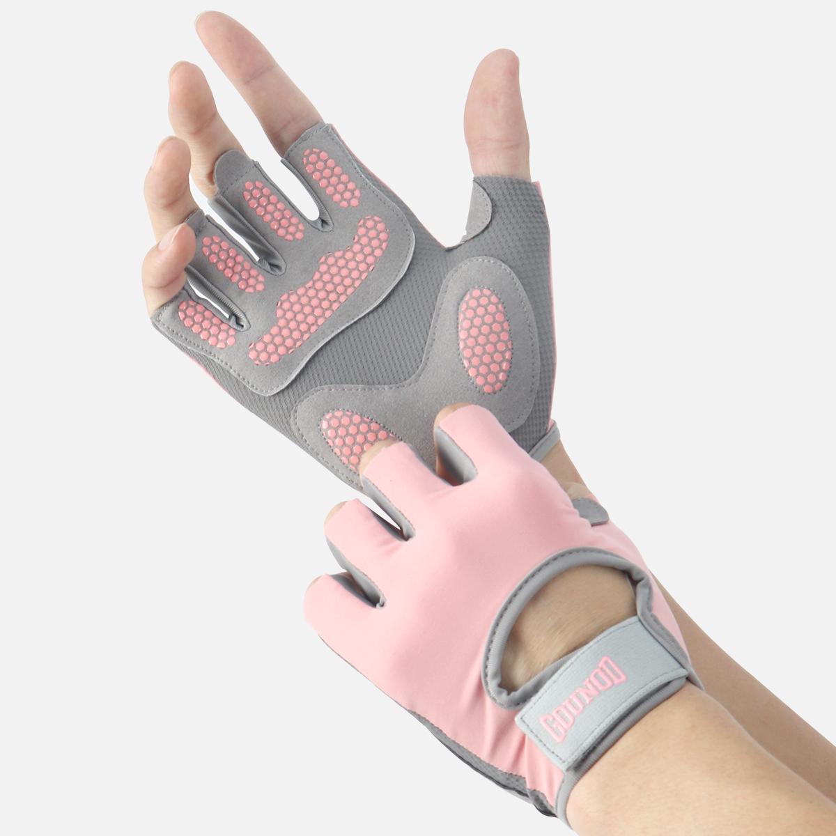 Weightlifting Customized Gloves for Women Bicycle Bodybuilding Workout with Wrist Bands Gym Fitness Gloves Gym Fitness Gloves&S розовый