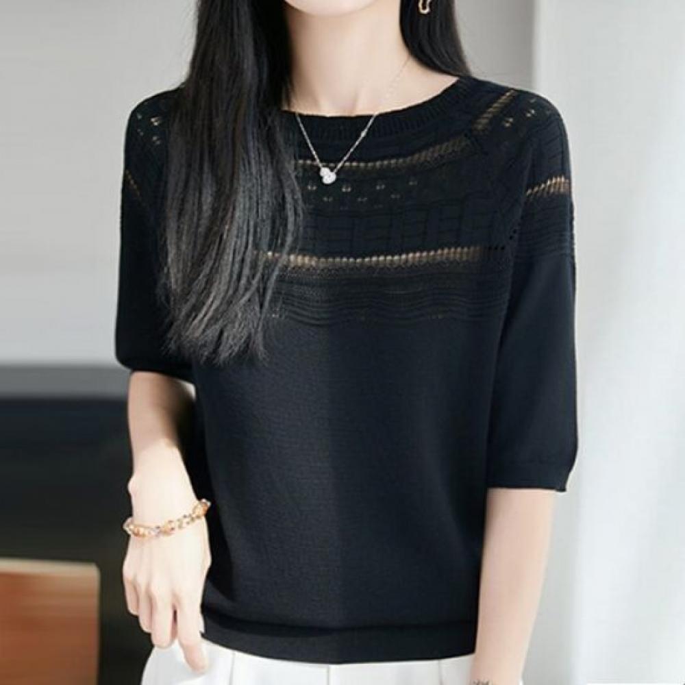 Navava Women Cool Daily Punching 5 8 Knit Tee Nk3667