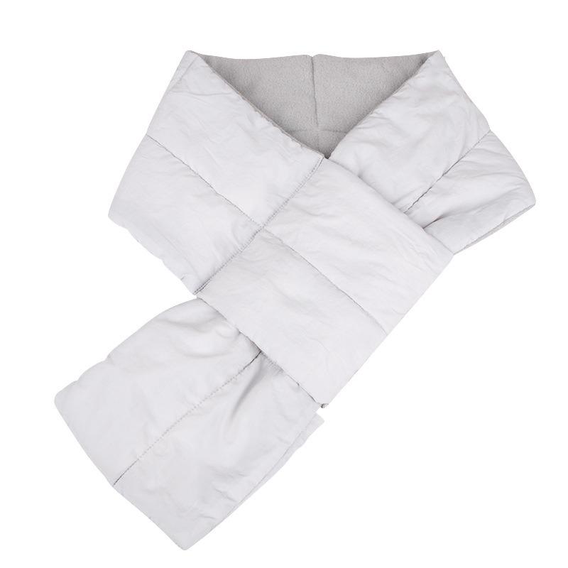 Autumn and winter portable warm scarf women's outdoor cold-proof scarf men's windproof neck protection solid color down scarf