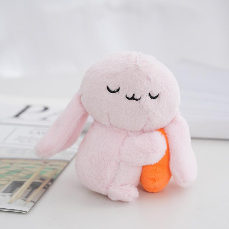 

Adorable Plush Bunny Keychain Cute And Fluffy Rabbit Toy Backpack Accessory Pastel Colors розовый