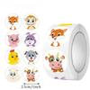 500pcs/Roll Mix Animal Sealing Stickers Cute Fox Rabbit Decals DIY Notebook Fridge Suitcase Reward Waterproof Label Sticker Toy