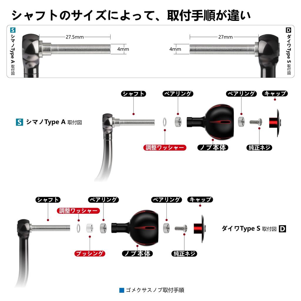 GOMEXUS TIMETRAVLE 38mm Reel Handle Aluminum Round Replacement Handle Knob for Daiwa Type S and Shimano Type A Spinning Reels and Baitcasting