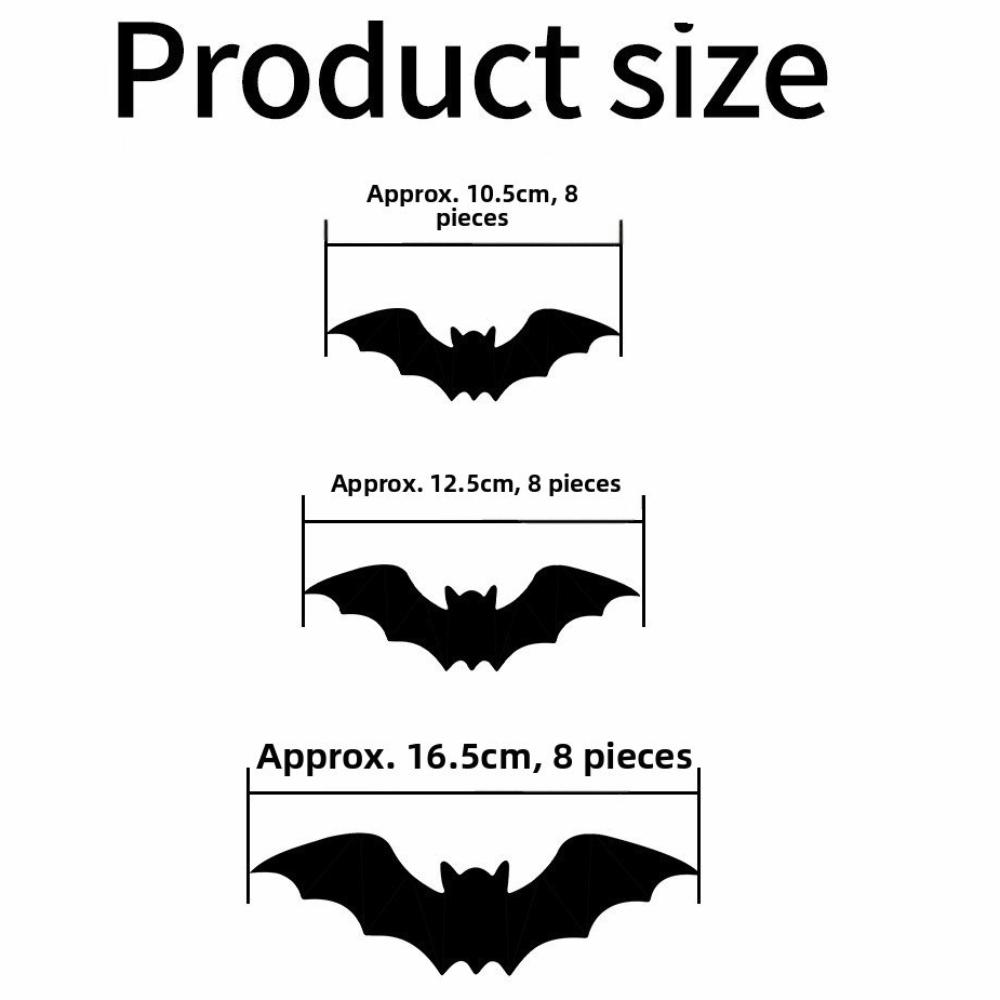 3D Bat LED Decoration Removable LED Lighted Stickers Creative Glow in the Dark Wall Stickers Spider Atmosphere Halloween Decor