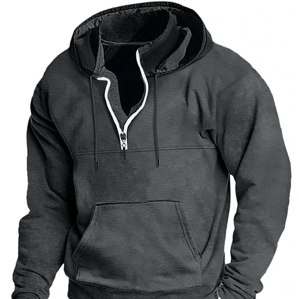 Nová mikina s kapucí, tlustý ležérní kabát, pánská volná mikina s potiskem