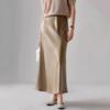 25 Spring and Summer New Vertical and Smooth Silky Glossy Satin Slimming Oblique Cutting A Word Sheath Fishtail Skirt Women