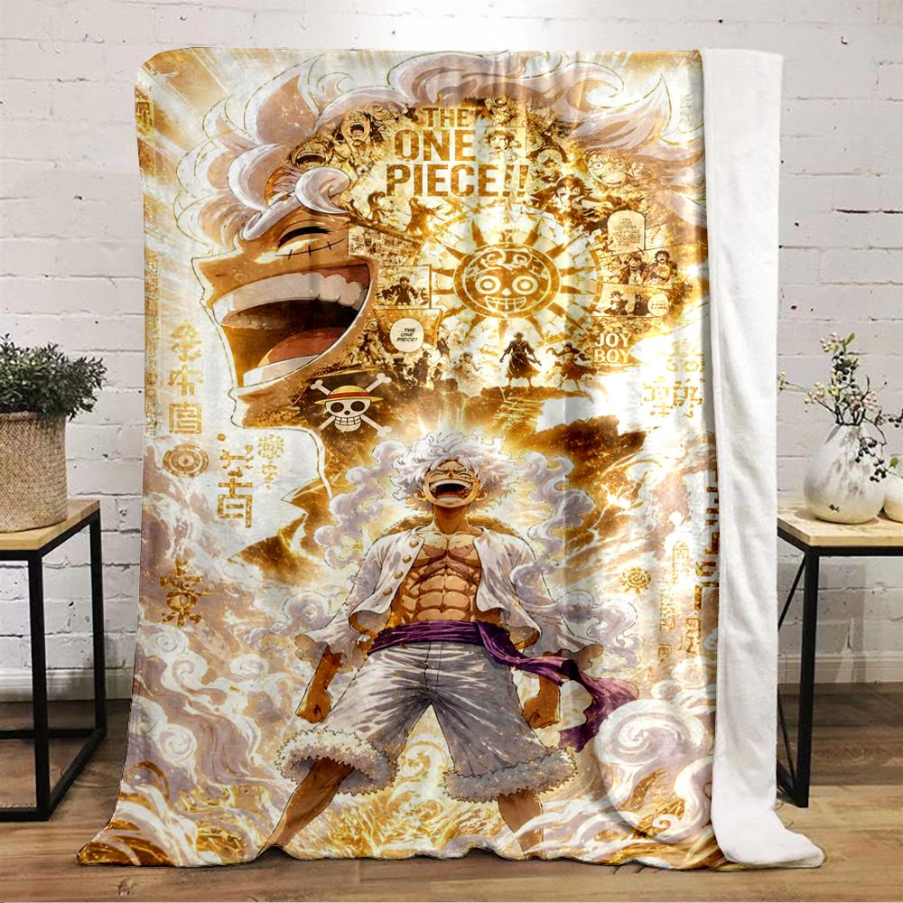 One Piece Luffy Nika Joy Boy Gold Anime Fans Soft Cozy Blanket for Bedroom Sofa Gift