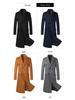 European Size Men's Long Wool Over-the-Knee Coat, Autumn/Winter