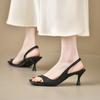 Fashion Beautiful Summer High-heeled Sandals with One Word Strap Women's New Temperament High-end High-heeled Shoes Without Tiredness