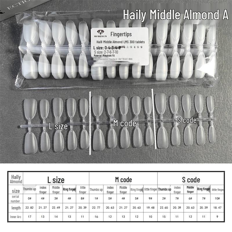 Moshang Fingertip Wearable Nails - 300-Piece Manicure Nail Tips Set