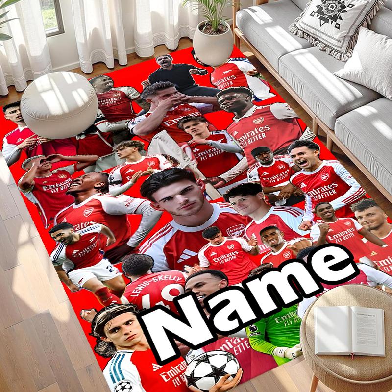 Custom Name Personalized Arsenal F.C Print Carpet, Versatile Home Decor Rug, for Playroom, Apartment, Balcony, Entryway, Hallway Gift