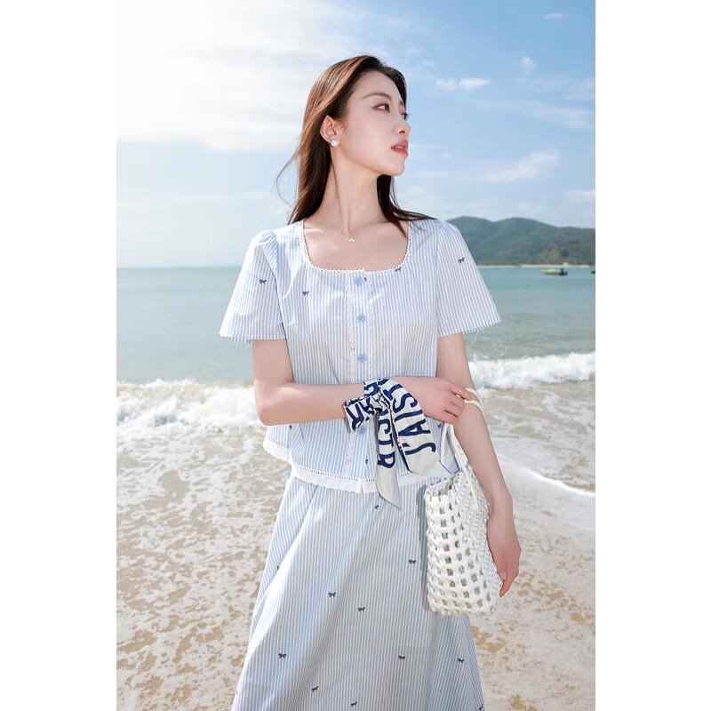 

Sancai Женский полосатый кружевной комплект из двух частей больших размеров M (160/88B)