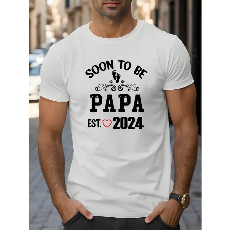

European Size Is About To Become Dad 2024 Print, Men s Fashionable and Comfortable T-shirt, Summer Casual Elastic Breathable ... 5XL різнокольоровий