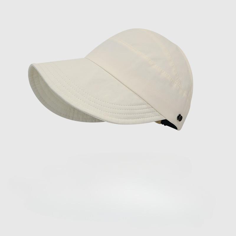 Summer Quick Drying Ponytail Big Hat With An Empty Brim, Women'S Outdoor Sun Protection Hat With Adjustable Duckbill Cap