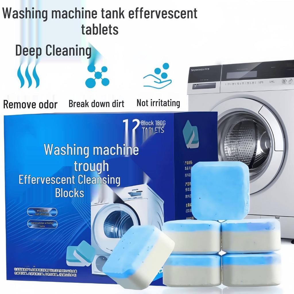 Effervescent Tub Cleaner Tablets for Automatic Front-Load Washing Machines: Stain Remover & Descaler