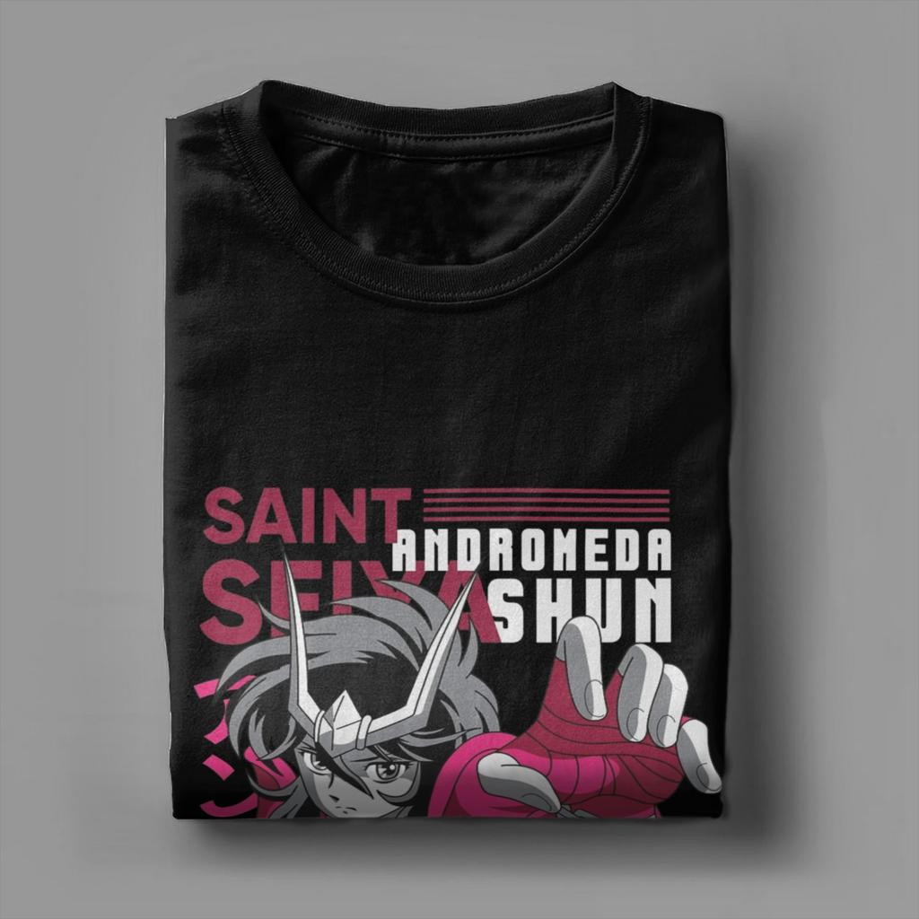 Men's Andromeda Shun   T Shirt Saints Seiya 100% Cotton Clothing Funny Short Sleeve Round Collar Tees Plus Size T-Shirts