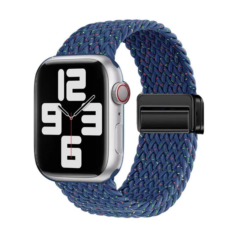 Magnetic Buckle Nylon Watch Strap for Apple Watch Series 5-10 Smartwatches