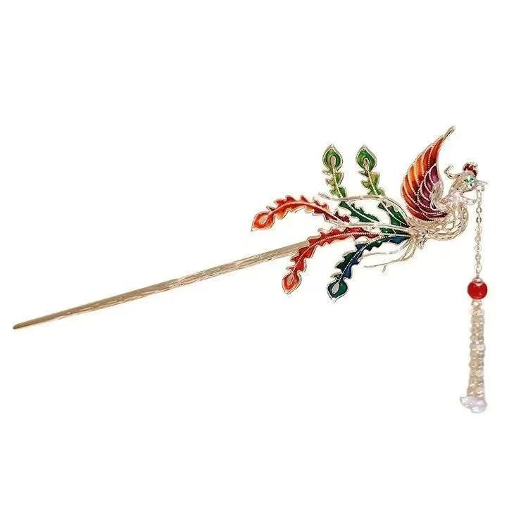 Handmade 2025 Chinese Oil Drip Hairpin - Vintage Style Hair Accessory