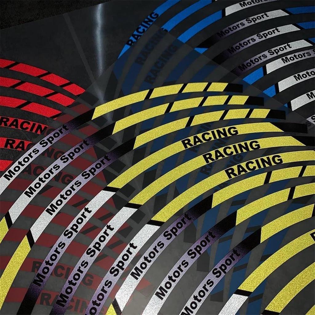 Durable Sticker 14" 13" Motorcycle Reflective Wheel Sticker Rim Stripe Tape Decal Accessory Fit