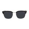 GUCCI Half Frame Marbled Label Silver Temple Sunglasses Black Unisex