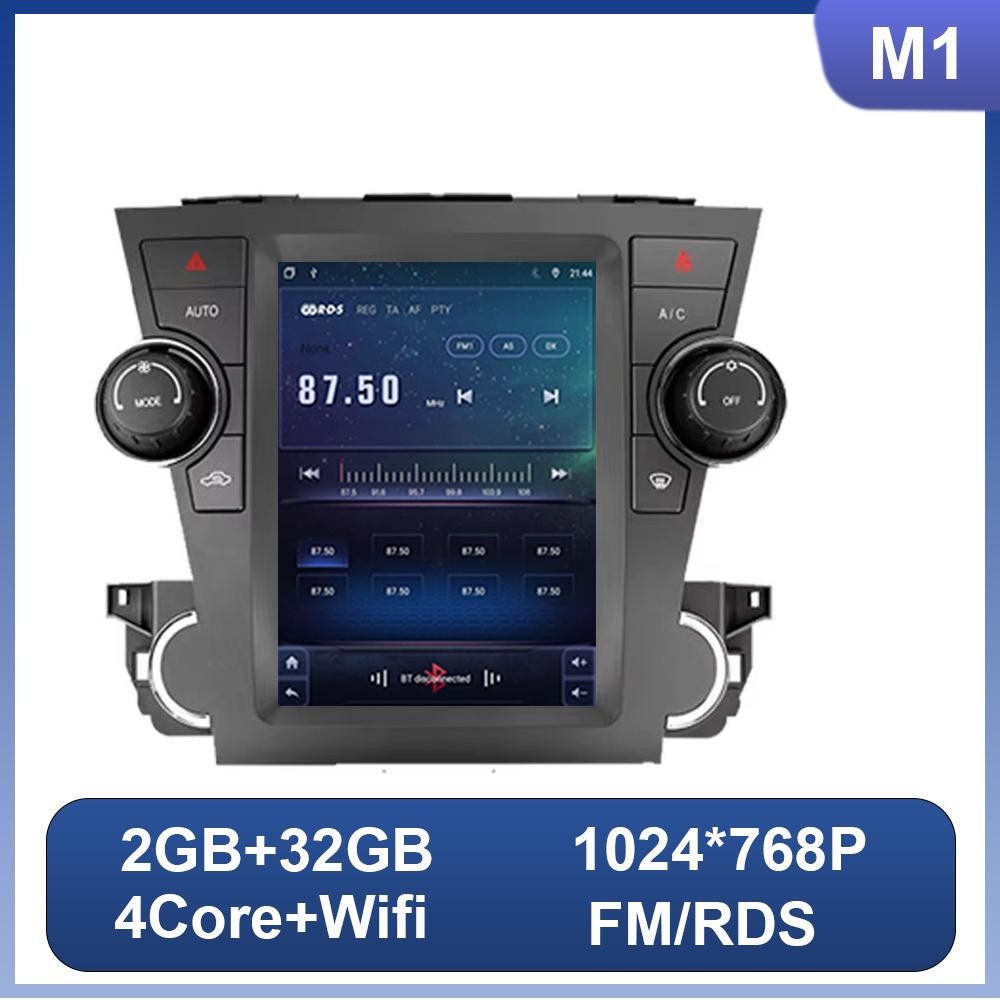 

9,7-дюймовый сенсорный экран для Toyota Highlander 2 XU40 2007 - 2013 Автомобильный радиоприемник Видео Мультимедийный плеер No 2 Din Авторадио Android 14