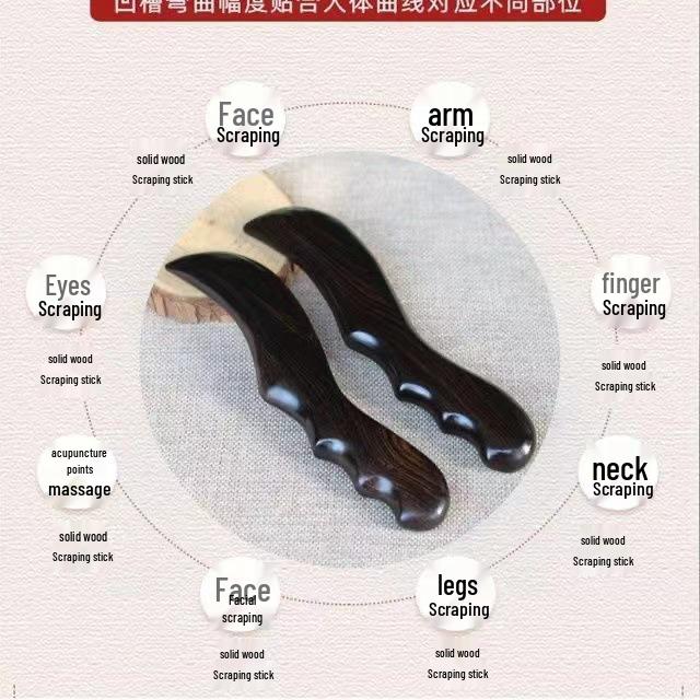 Large Sandalwood Gua Sha Board for Full Body Massage and Scraping - Multi-Purpose Purple Sandalwood Tool