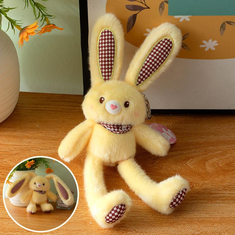 1Pcs Creative Ear Pulling Bunny Pendant 30Cm Cute Pull-Out Rabbit Plush Toy Keychain Bag Charm Decor Kids Stress Relief Gift