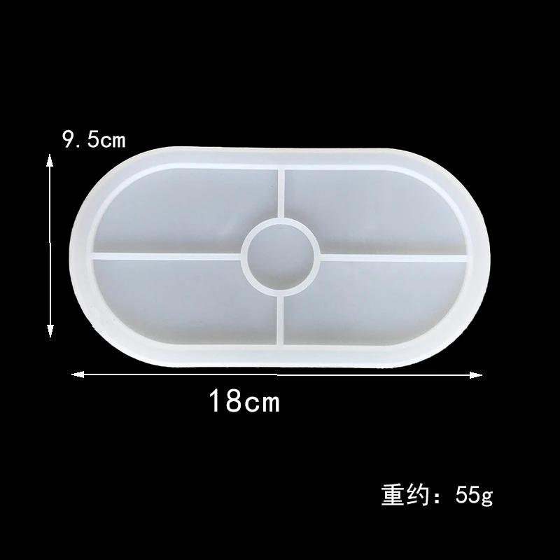 

DIY Овальная подставка под стакан Силиконовая форма Инструменты для изготовления форм из эпоксидной смолы Поднос для хранения Производство Самодельные поделки Украшение рабочего стола Гончарное искусство белый