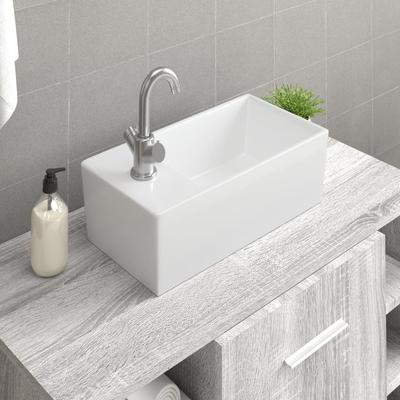 Vidaxl Sink, White, 48X25X15 Cm, Ceramic