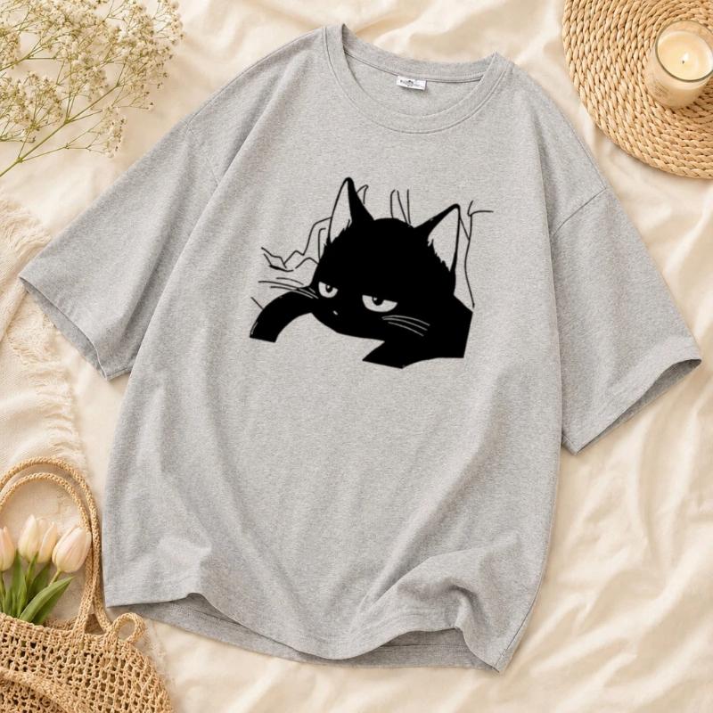 Cute Cartoon Printed Short Sleeved T-shirt Casual Street Style Women's Patterned T-shirt