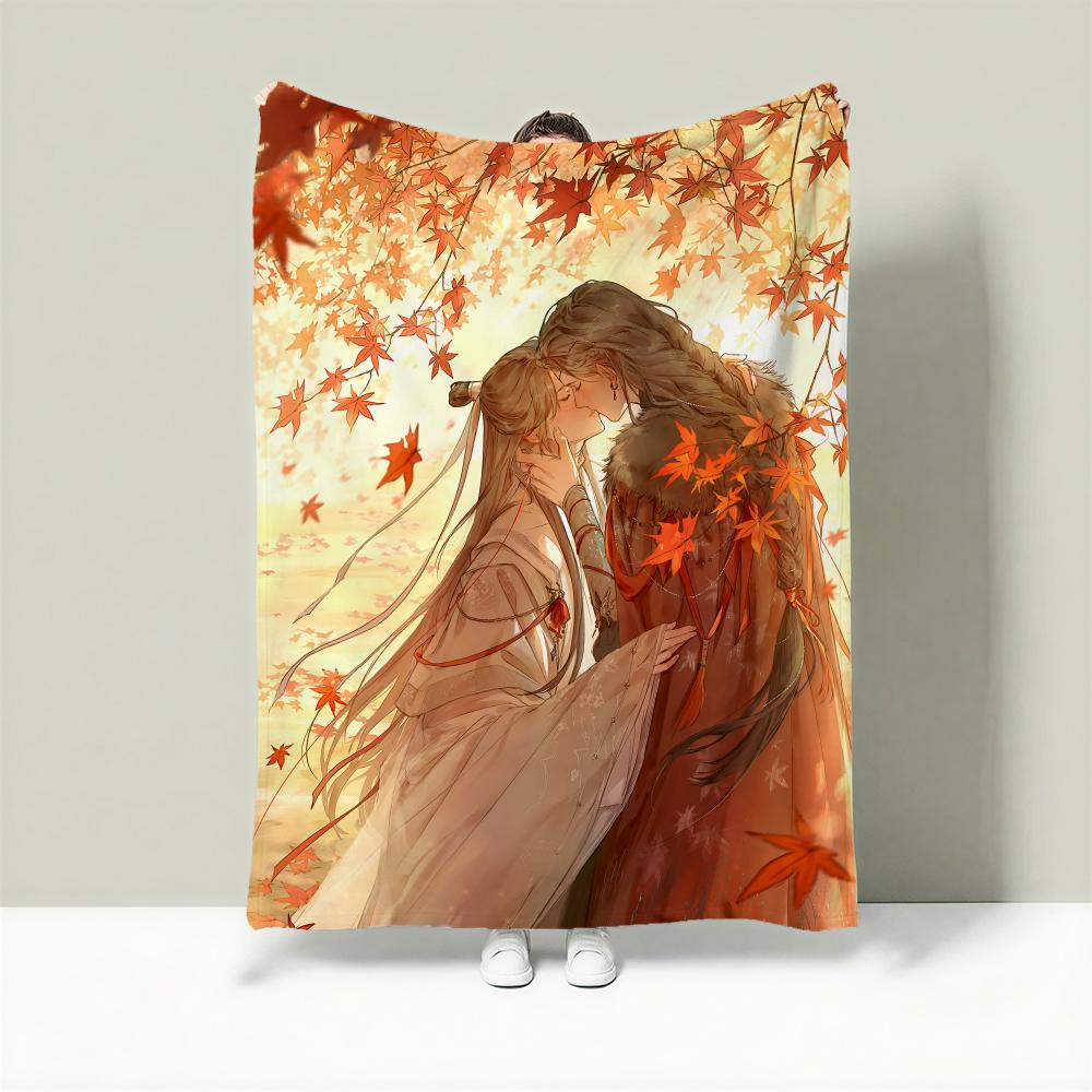 Novel H-Heaven Official s Blessing Throw Lightweight 240g Flannel Blanket Soft Skin-friendly for Summer Cooling 75X95CM