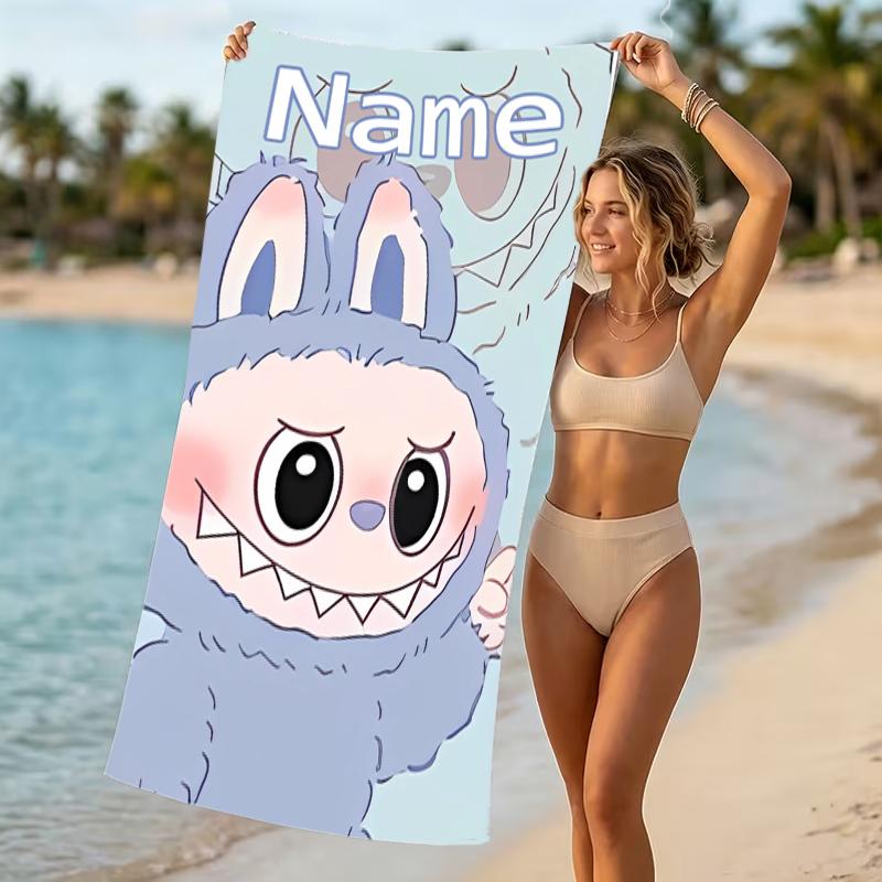 Customizable personalized beach towels Lububu themed designs.Suitable for the beach, yoga, sports;ideal as beach accessories