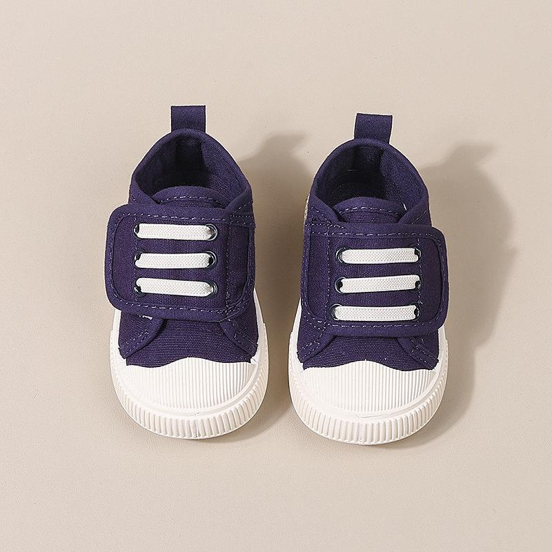 Children's canvas shoes, baby spring-autumn breathable shoes, fashionable non-slip velcro boys' canvas shoes, girls' cloth shoes, soft sole