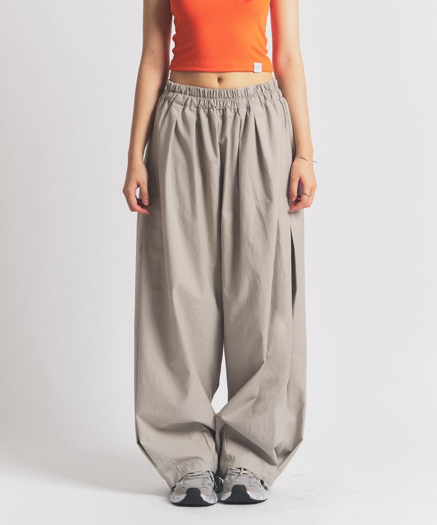 NEALIZE Mid-Rise Wide Pants Light Beige