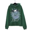 Oversized Hoodie With Spiderweb Foil Print Streetwear Cotton Sweatshirt Men