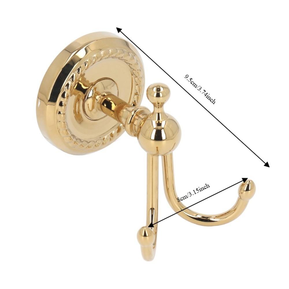 Durable Robe Hook Golden Towel Hook Retro Style Coat Hook Bathroom Bedroom Entryway