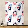 Cute Dancing Penguins In Winter Gear Patterned Tapestry Decorative Wall Hanging, Home Bedroom Living Room Decor