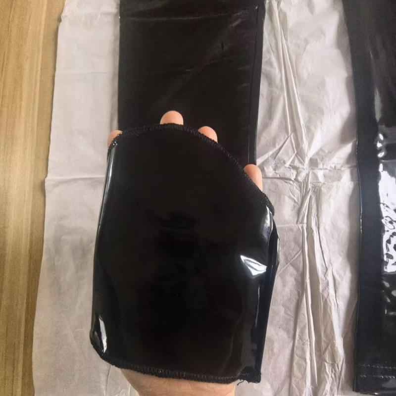 Punk Wetlook Stockings Summer Fashion Faux Latex Toeless Stockings Women Oil Glossy Pu Leather Party Dance Thigh High Leg Wear