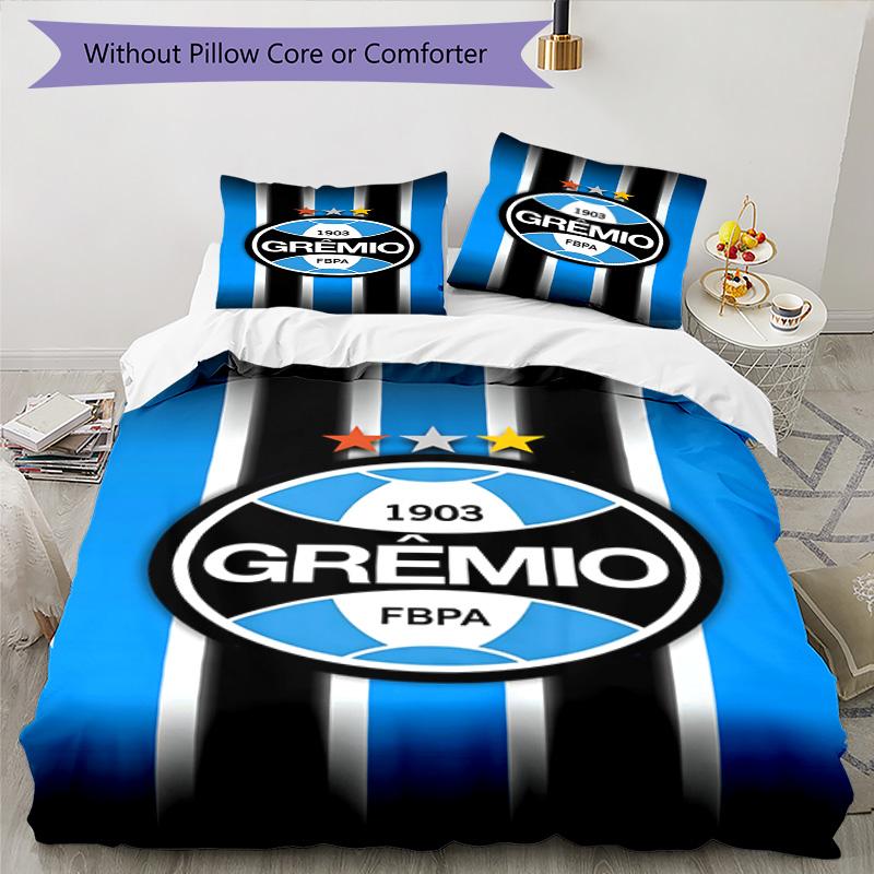 Grêmio FBPA Printed Pattern Duvet Cover Set – Includes 1 Duvet Cover and 2 Matching Pillowcases Bedroom Decor Christmas Gifts