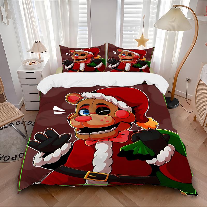 3Pcs Christmas Freddy'S Celebration Bedding Sets For All Sizes New 3D Printed Bed Cover Comforter Duvet Cover Pillowcase Bedroom Decoration