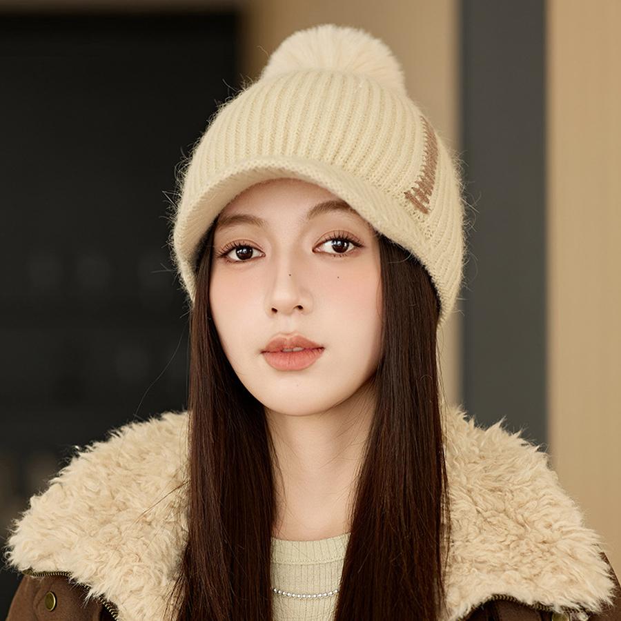 Knitted Baseball Cap Women's Winter Thick Ear Protection Hat