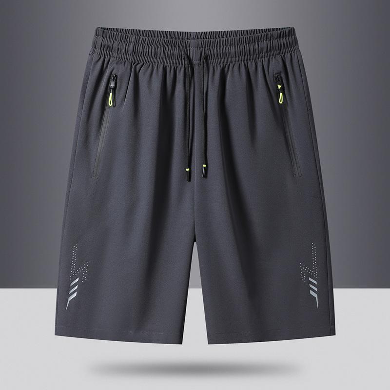 

Quick Dry Jogging Fitness Shorts Men Summer Sports Bottoms Thin Breathable Beach Short Pants Male Running Shorts Lightweight 5XL сірий